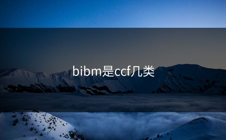 bibm是ccf几类